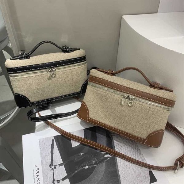 Trendy lor designer bag Totes Lunch Box Top Layer l19 Totes Womens Shoulder Bags Bolsa de couro Canvas Designer Zipper Crossbody bags Maquiagem tote bag