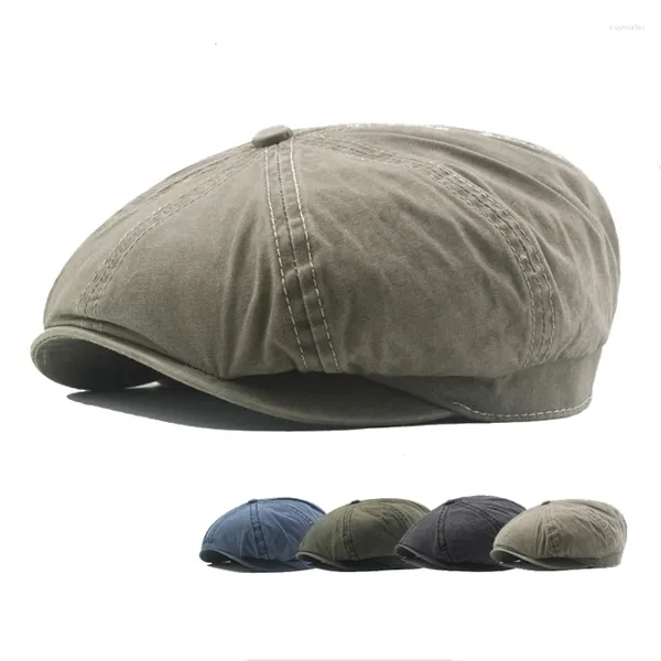 Berretti a tesa corta Materiale di lavaggio Tetto morbido Cappello da ragazzo Berretto Primavera Autunno Protezione solare esterna Berretto da uomo vintage con visiera