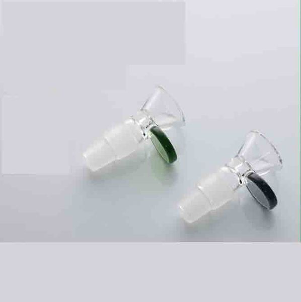 Schleife Griff Glasschalen Trichter Filter Schüssel Rauchwerkzeugzubehör 14mm 18 mm männlich 2 in 1 für Shisha Bongs Wasserleitungen Öl Rigs