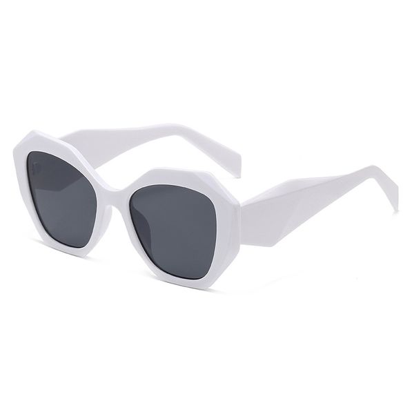 Herren-Sonnenbrille, schwarze Sonnenbrille, Damen-Designer-Sonnenbrille für Damen und Herren, polarisiert, UV400, vollflächige Adumbral-Polygonal-Sonnenbrille, schwarz-graues Blatt mit weißem Rahmen