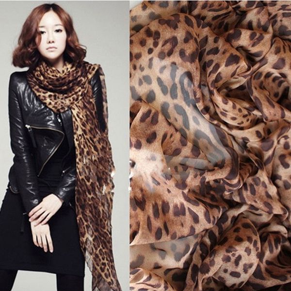 6pcs Pop Fashion Women Leopard Print мягкая платца муслиновая шарф оберт