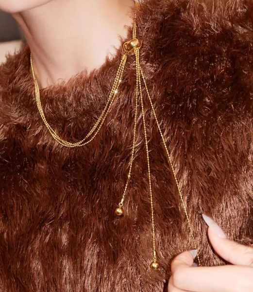 Gargantilha intemporal maravilha fantasia em camadas geo borla correntes colar para mulheres designer jóias pista goth raro japão topo versátil 5232