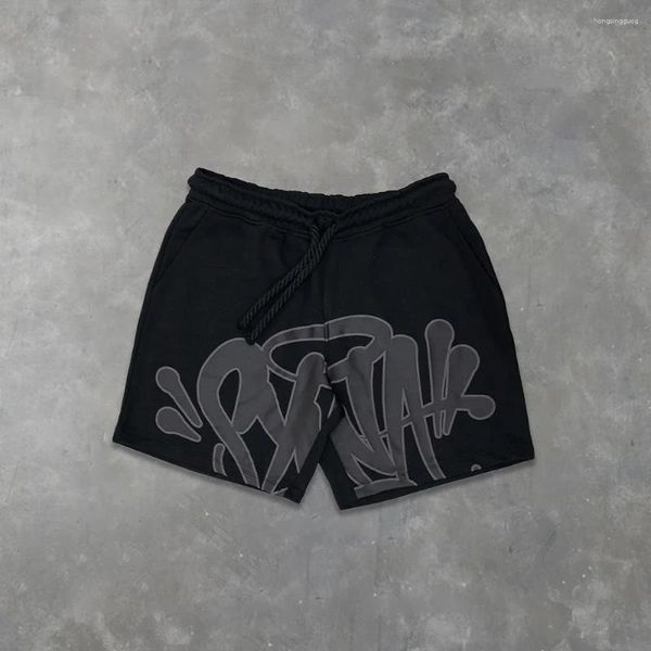 TRABALHOS DE TRABALHOS MENINOS SYNAWORLD Y2K TRABO RATO Mens Hip Hop Print de mangas curtas de grandes dimensões Camiseta calça de duas peças roupas de duas peças