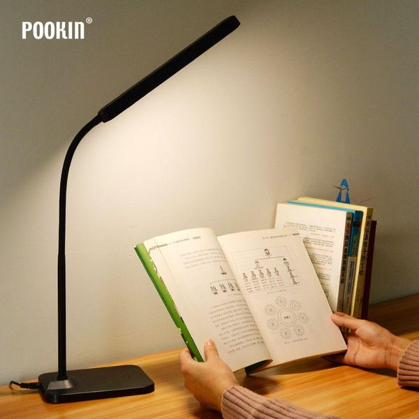 Lampade da tavolo Lampada da scrivania flessibile a LED Protezione per gli occhi Oscuramento a lunga durata Ricarica USB ricaricabile per la luce del libro del telefono cellulare