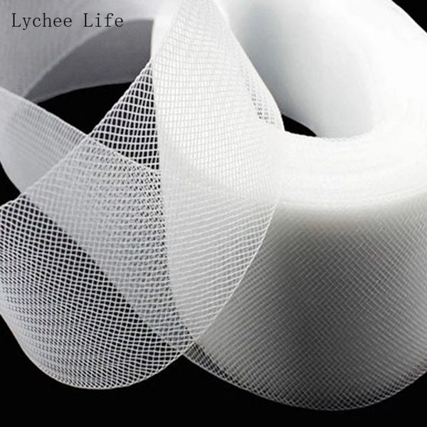 Stoff Lychee Life 75CMx10Yards Flat Plain Hard Stiff Rigid Crins Rosshaar Braid Fabric For Wedding Dress Diy Nähzubehör 230419