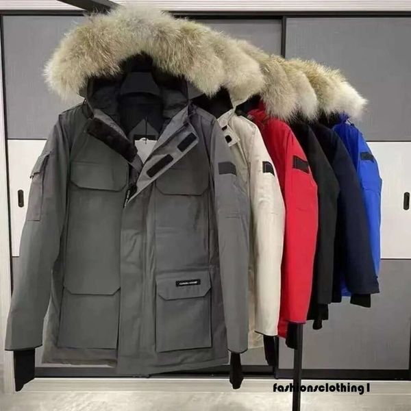 Designer Mens Canadian Gooses Jaqueta Inverno Down Jacket Top Moda Masculina Parka Impermeável À Prova de Vento Premium Tecido Grosso Cabo Belt486 Canda Ganso 7865