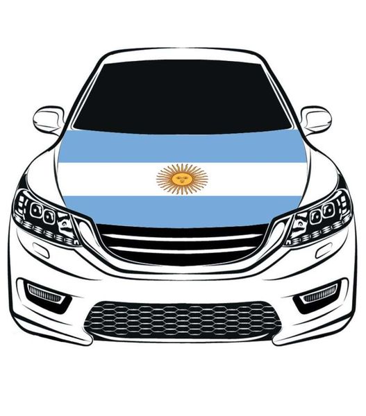 Argentinien-Nationalflagge, Motorhaubenabdeckung, 93 x 1,5 m, elastische Stoffe aus 100 Polyestermotoren, waschbar, Banner für Motorhaube, Banner 9314021