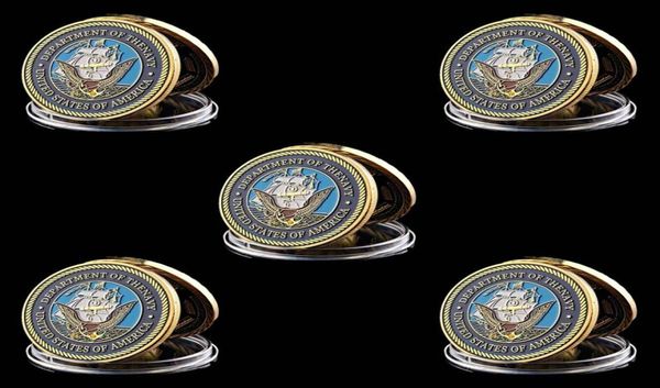 5 peças desafio militar moeda artesanato departamento americano da marinha exército 1 oz emblema banhado a ouro artesanato de metal wcapsule8084014