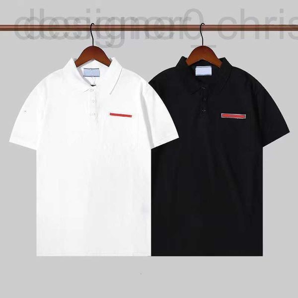 T-shirt da uomo di design di lusso popolare 22Ss Fashion Designer Prad Camicia POLO da uomo a tre bottoni Business Casual T-shirt con bavero traspirante e umidità