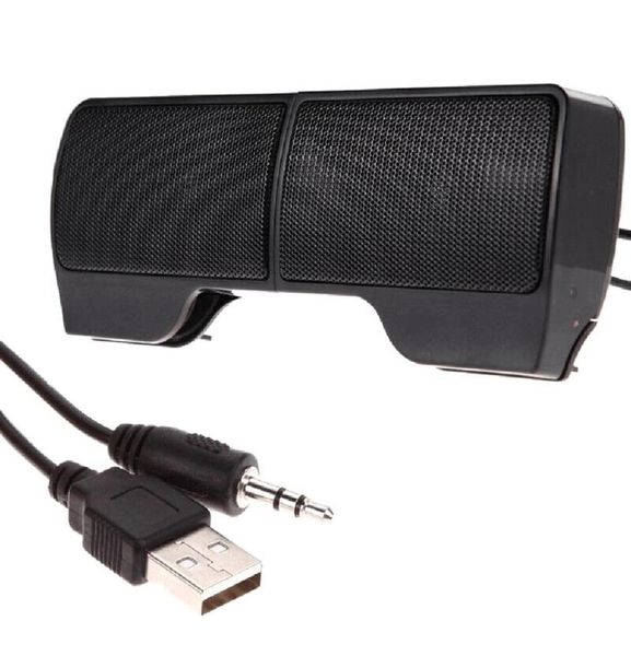 Tragbare Lautsprecher Mini Clip USB Soundbar Für Laptop Desktop Tablet PC Schwarz Powered Bluetooth Lautsprecher SubwooferPortable5442201