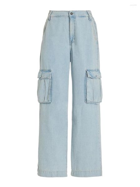 Damen Jeans Frauen Y2K Baggy High Waist Wide Leg Denim Hosen Gerade Freizeithosen Lose Vintage Bottoms E-Girl Mopping Streetwear