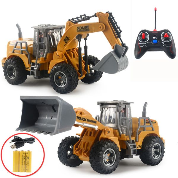 ElectricRC Coche RC Camiones Mini Control Remoto Bulldozer 1/32 Ingeniería de Plástico Camión Volquete Grúa Excavadora Modelo Vehículo Eléctrico Juguetes Regalo 230419