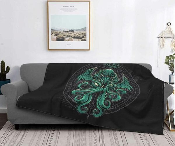 Cobertores Grande Cthulhu Fuzzy Lovecraft Occult Horror Personalizado Cobertor para Sofá Cama Lounge 125 100cm Tapete PieceBlankets6737342