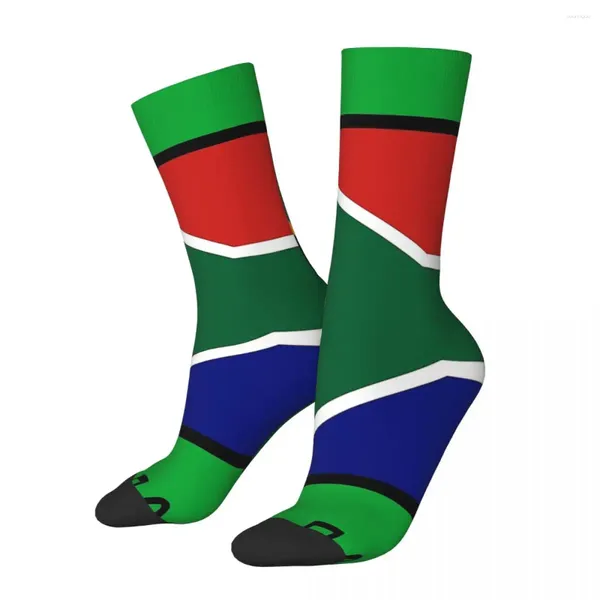 Meias masculinas Bandeira da África do Sul 2 Unissex Inverno Ciclismo Happy Street Style Crazy Sock
