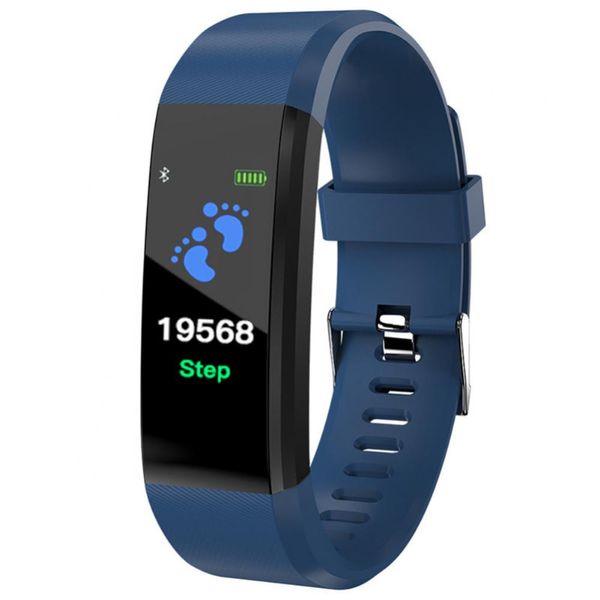 Reloj inteligente para hombres y mujeres, Monitor de ritmo cardíaco compatible con Bluetooth, pulsera podómetro de Fitness, pulsera deportiva de carga directa USB