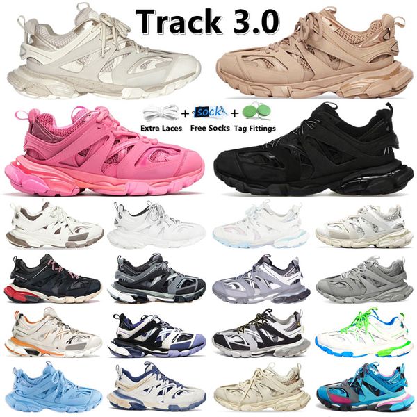 Трек 3.0 модная повседневная обувь дизайнер мужской женские кроссовки тройной черно -белый розовый сине -коричневый серой мужские женские тренеры спортивные кроссовки