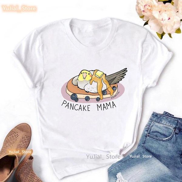 T-shirt da donna Cockatiel Pappagallo Stampa Tshirt Abbigliamento donna 2023 Razza di uccello Camicia Ragazze Harajuku Kawaii T-shirt a maniche corte Donna Top