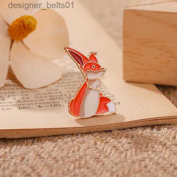 Pins Broches Cute Fox Esmalte Pins Engraçado Animal Broche para Mulheres Lel Pin Metal Badge Mochila Hat Party Sweater Woodland Jewelry AccessoriesL231120