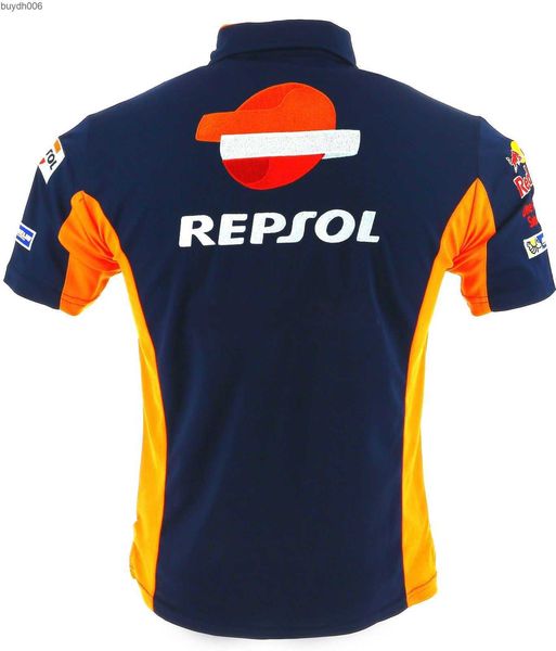 Izud Men's Tamp Shery 2023 Novo estilo HRC Repsol for Polo Motocross Team Racing Motorcycle ATV Bike Riding Cotton Polo