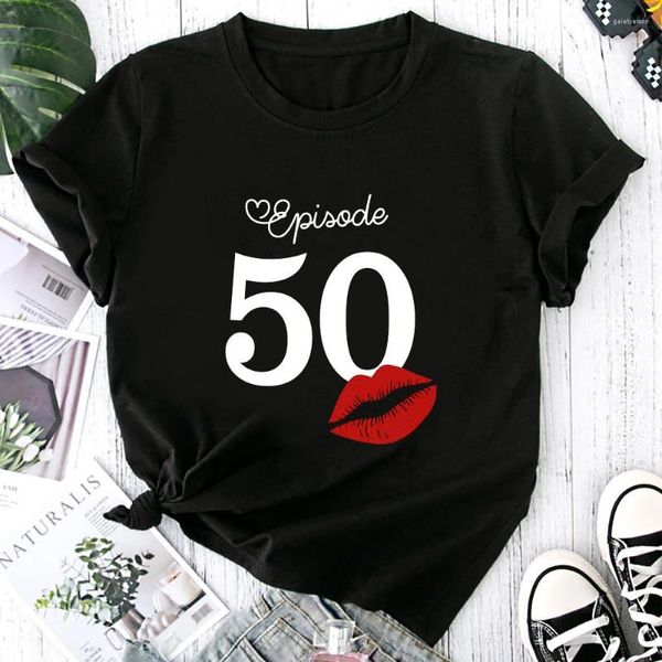 Damen-T-Shirts zum 50. Geburtstag, Geschenke, Sommer, lustige T-Shirts, 50 Jahre alt, T-Shirts, kurzärmelige Kleidung, Coolness-Stil