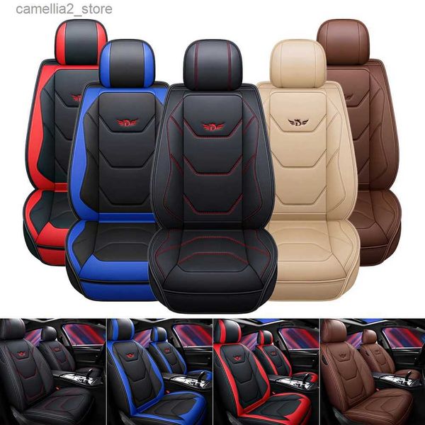 Capas para assento de carro Novas capas para assento de carro Conjunto completo Protetores de assento de ajuste universal Couro PU Capas traseiras para assento de automóveis Acessórios internos de automóveis Q231120