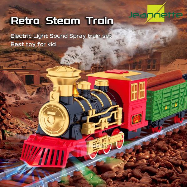 ElectricRC Luci e suoni della pista Treno elettrico a vapore retrò Set Binari ferroviari Regali giocattolo Giocattoli per bambini Regalo per feste di compleanno Ragazzi Ragazze 230419