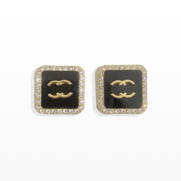 Women Charm Earrings 18k Gold Plated Black Stud Earrings Luxury Brand Love Jewelry Designer Diamond Earrings Family Gift Celtic Jewelry Wholesale