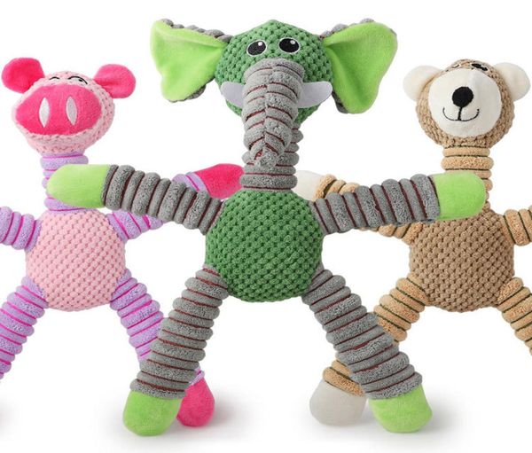 Cão de pelúcia brinquedos dos desenhos animados elefante porco urso mastigar brinquedos squeaky som mordida engraçado brinquedo do cão tamanho grande para dog8371652