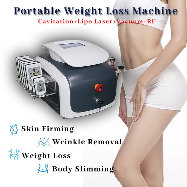 Profissional Cavitação RF Máquina de perda de peso Slimming Body Aperto Lipo a laser de celulite queima 6 em 1 dispositivo portátil