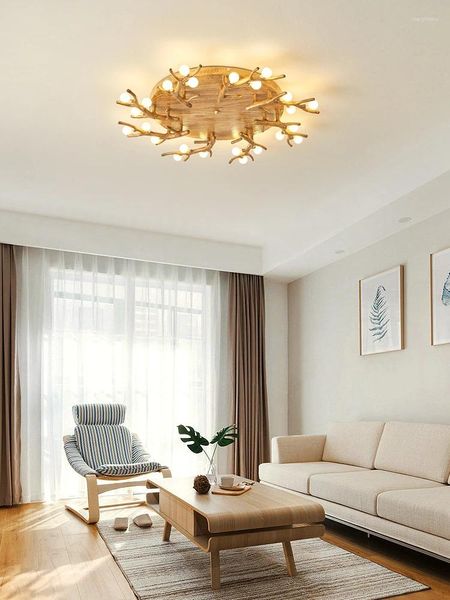 Plafoniere Lampada da soggiorno con sfera di vetro in resina giapponese Decorazione domestica nordica Camera da letto Lampade da pranzo per tè