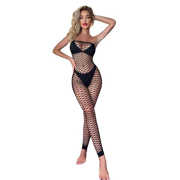 SHENHE Set di bralette e collant da donna in rete a rete con strass e bodystocking