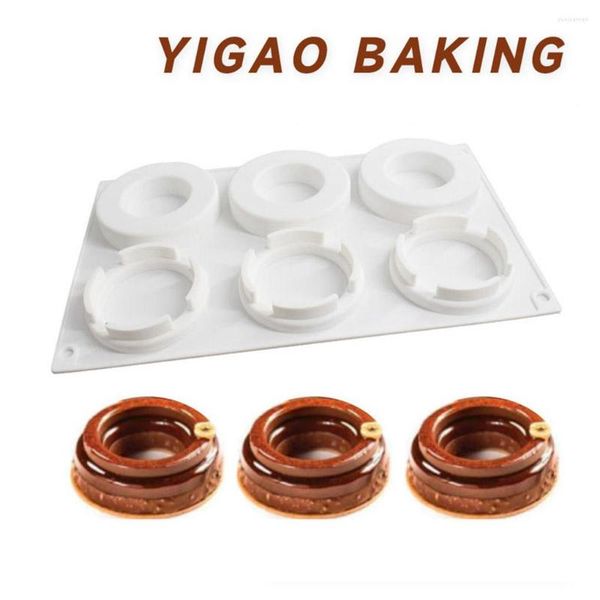 Stampi da forno 6-griglia Stampo per torta mousse fondente Stampo per cioccolato in silicone Stampo per decorare dessert Biscotto Decorativo Bakeware