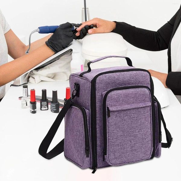 Aufbewahrungsboxen, Nagelwerkzeug-Organizer mit abnehmbarer Tasche, Reise-Make-up-Tasche, Toilettenartikel, Nagellack-Tragetasche für Zuhause und drinnen