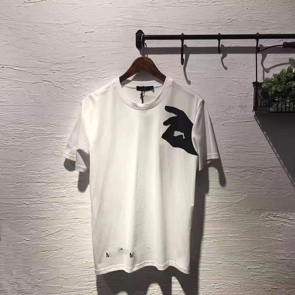 Komfort-Farben-T-Shirts für Herren Ofs White Unregular Arrow Finger Loose Casual Short Sleeve für Männer und Frauen Bedruckter Buchstabe auf der Rückseite