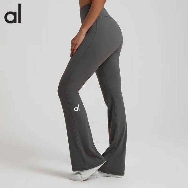 Lu Lu Align Leggings di marca AL* Vita alta svasata Casual da donna Sollevamento dell'anca Esercizio Sport Yoga Limoni Fitness Danza Pantaloni a gamba larga LL