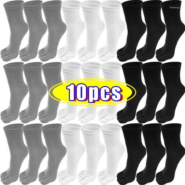 Мужские носки, 5 пар, повседневные длинные мужские носки с пятью пальцами, спортивные спортивные дезодоранты с отдельными пальцами, мужские нескользящие носки до щиколотки со средней трубкой