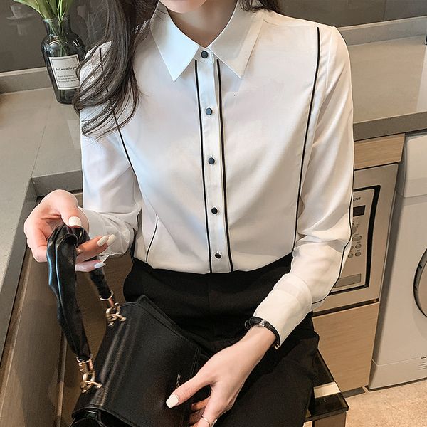 Мужская купальная костюма Ladies Blouse Fashion Women Women Weblement Formal Bloyes Spring Professional Professional Рубашка с длинным рукавом.