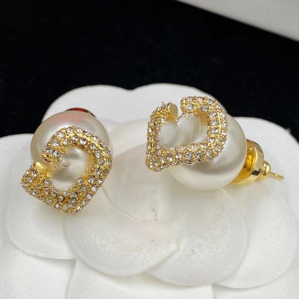 Designer de luxo 18K ouro diamante pérola colar charme pulseira pingente brincos conjunto de jóias femininas para festas de casamento presentes de aniversário de casamento com caixa