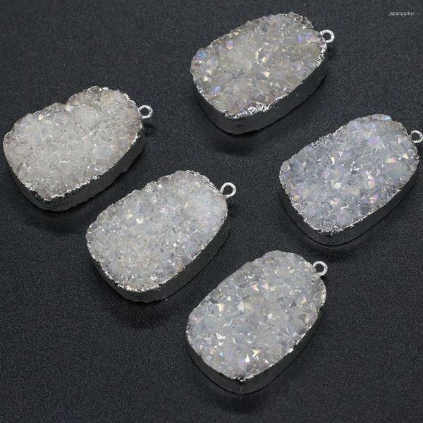 Colares pendentes 1pcs Crystal de pedra natural Crystal Drruzy Agates para jóias de pulseira de bracelete DIY NACKLACE