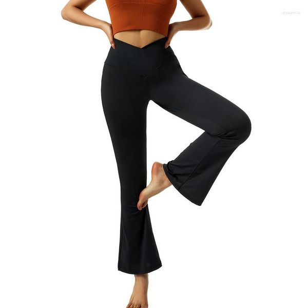 Pantaloni da donna Leggings a vita incrociata da donna Primavera Autunno 2023 Tinta unita / Tinta unita Modello stampato Yoga in 10 colori