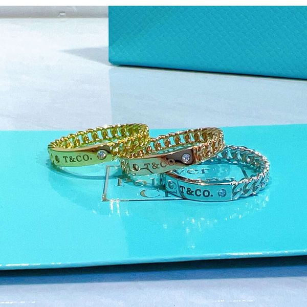 Anéis de banda jóias t cor sólida oco conjunto diamante anel magro versátil elegante simples7nx7