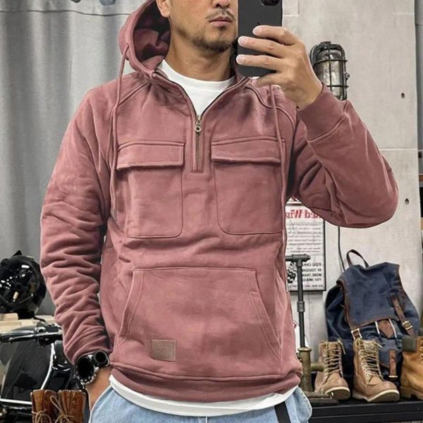 Erkek Hoodies Sonbahar Vintage Hoodie Sweatshirt için Hoodie Hoodie Düz Renk Uzun Kollu Yokluk Sokak İnsan İş Giysileri Büyük Boy Hooded