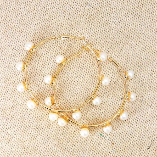 Brincos de argola Zhongvi Vintage grande cor de ouro branca para mulheres Original Twisted Twisted Circle Big Round Fashion Jewelry