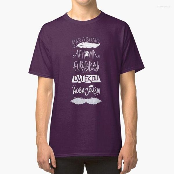 Camisas dos homens T Haikyuu!!Equipes - Camiseta Branca Haikyuu Haikyu Tipo Digital Desenhado à Mão Tipografia Anime Esportes Vôlei