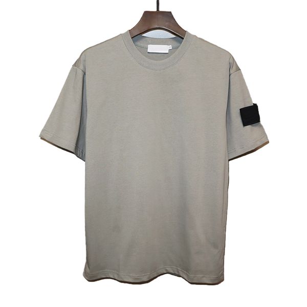 Topstoney 2023 verão designer maré tshirt cor pura manga curta high street solto casual camiseta 100% algodão topos homens e mulheres casal tshirt undershirts 238 #