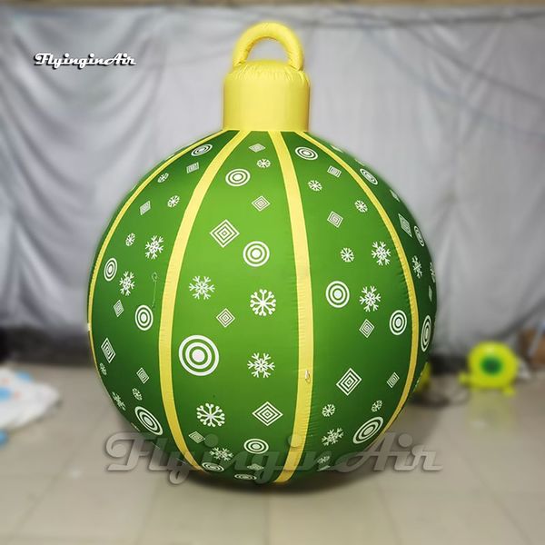 Maravilhoso pendurado grande inflável bauble de natal suspenso bola de natal colorido simulação lâmpada balão com luz led para decoração de casa