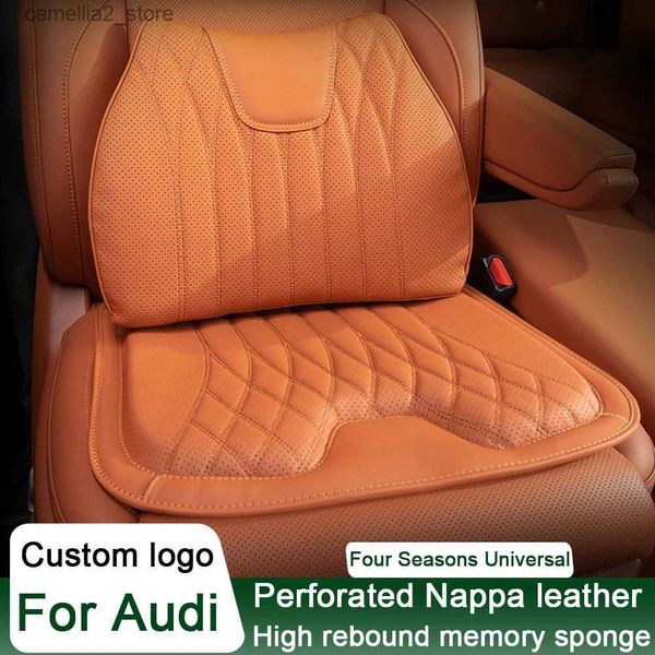 Capas de assento de carro Almofada de assento de carro de luxo Almofada de suporte de cintura de assento de carro Almofada lombar para Audi A3 A4 A5 C5 C6 8P 8L B6 B7 B8 Q3 Q5 Q7 A6 A7 RS5 Q231120