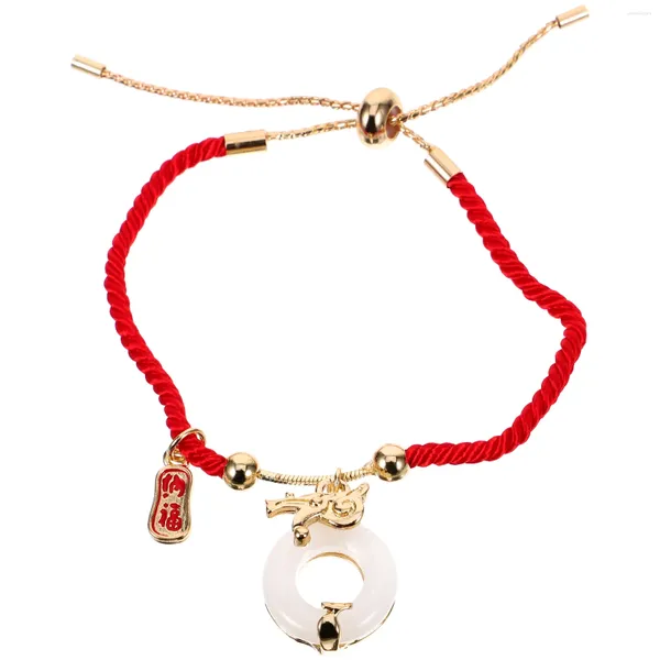 Braccialetti con ciondoli Bracciale da donna Protezione Drago Anno Corda intrecciata Corda rossa