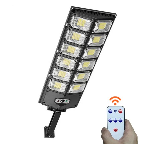 Lampioni solari 12 teste 504led Lampada da parete a LED ad alta luminosità impermeabile per esterni con sensore di movimento Telecomando per giardino LL