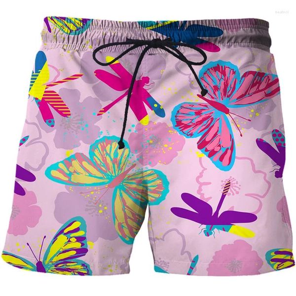 Männer Shorts 2023 Mode Schmetterling 3D Printe Strand Männliche Männer Bord Anime Kurze Hosen Schnell Trocken Streetwear Homme